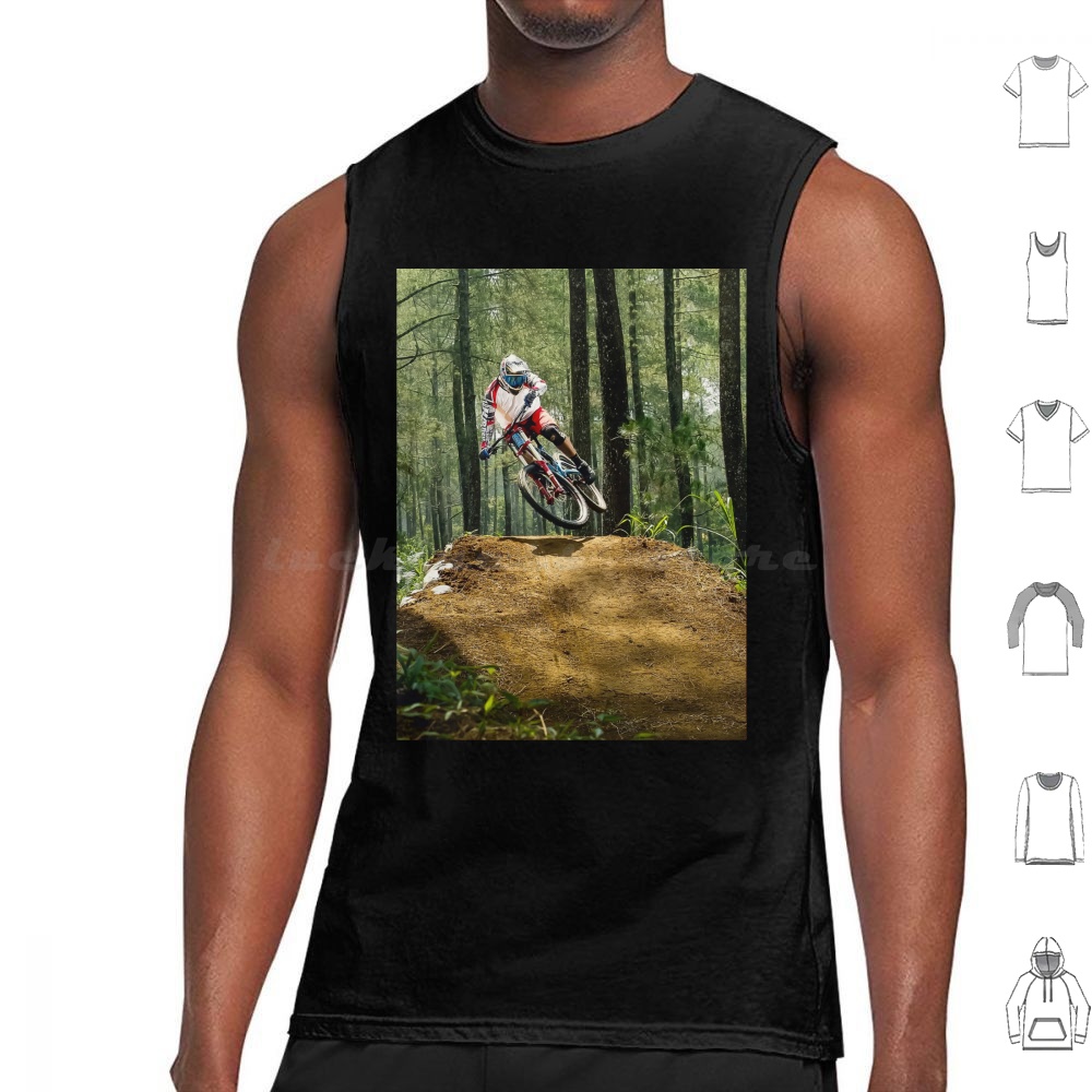 Mountain Biking Extreme - Mountainbiker über Sprung. Tank Tops Print
